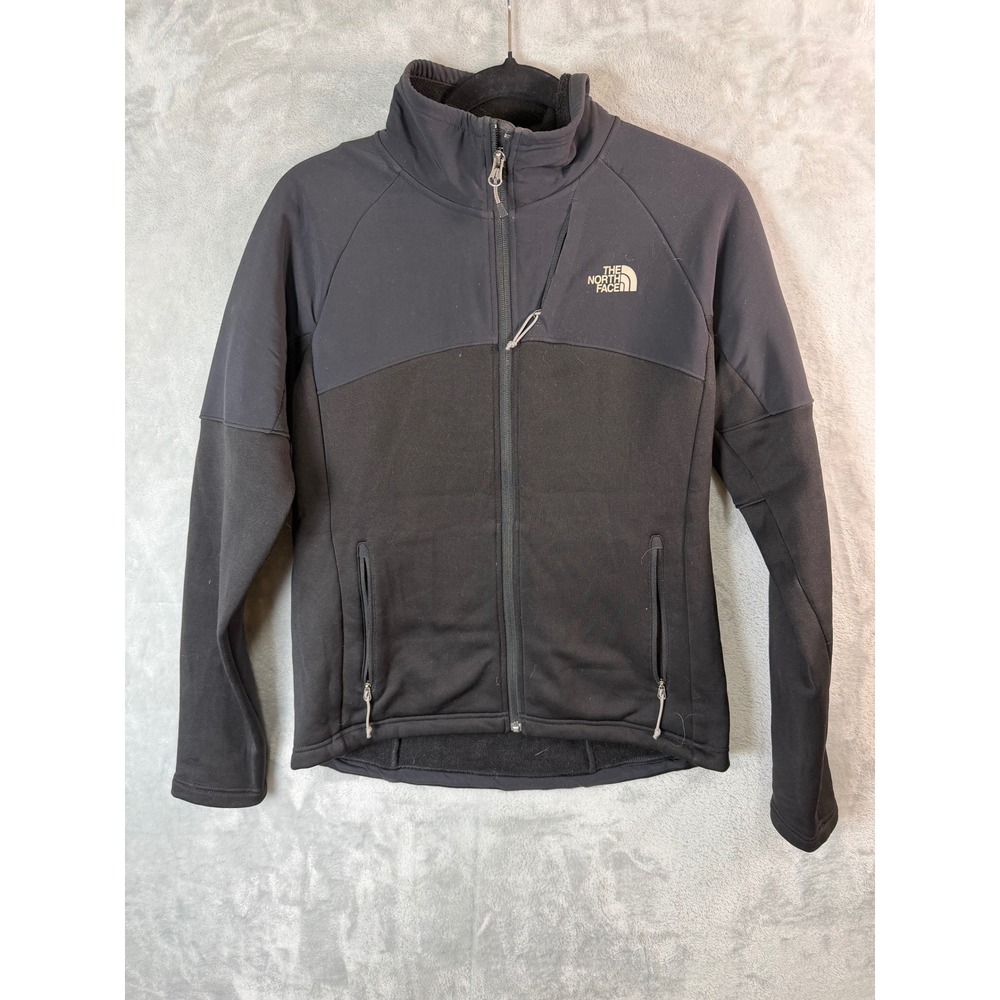 THE NORTH FACE Jacket Women M Black Softshell Fleece Full Zip Outdoor Hybrid
